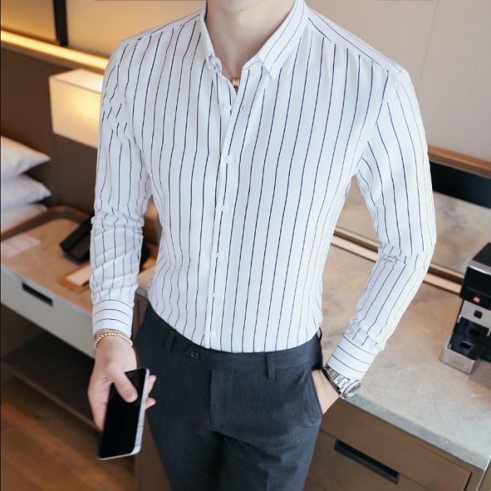 Men's vertical striped dress shirts