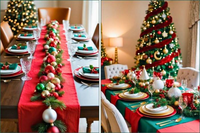 How to decorate a christmas dining room table