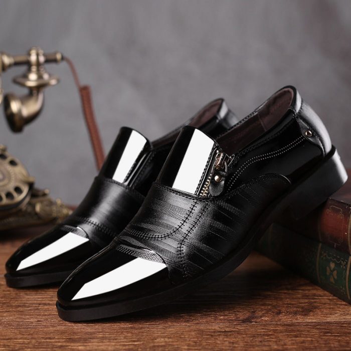 Mens black wide dress shoes