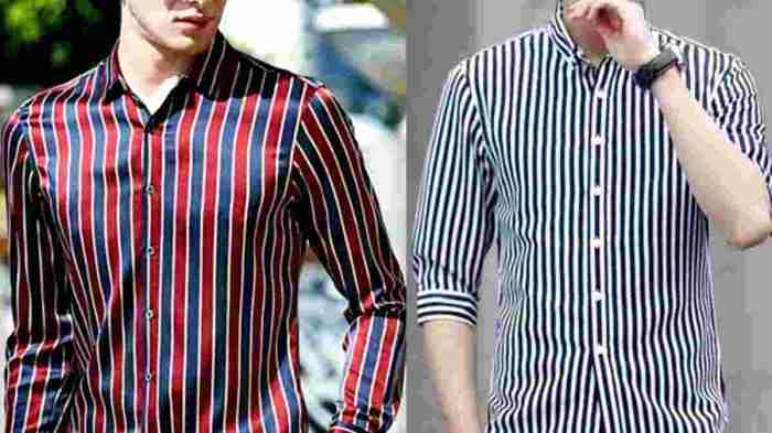 Striped men's dress shirt