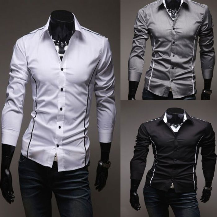 Fitted men's dress shirts