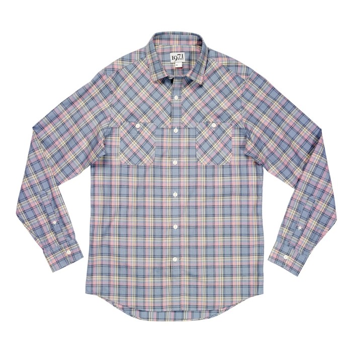 Mens pink check dress shirt