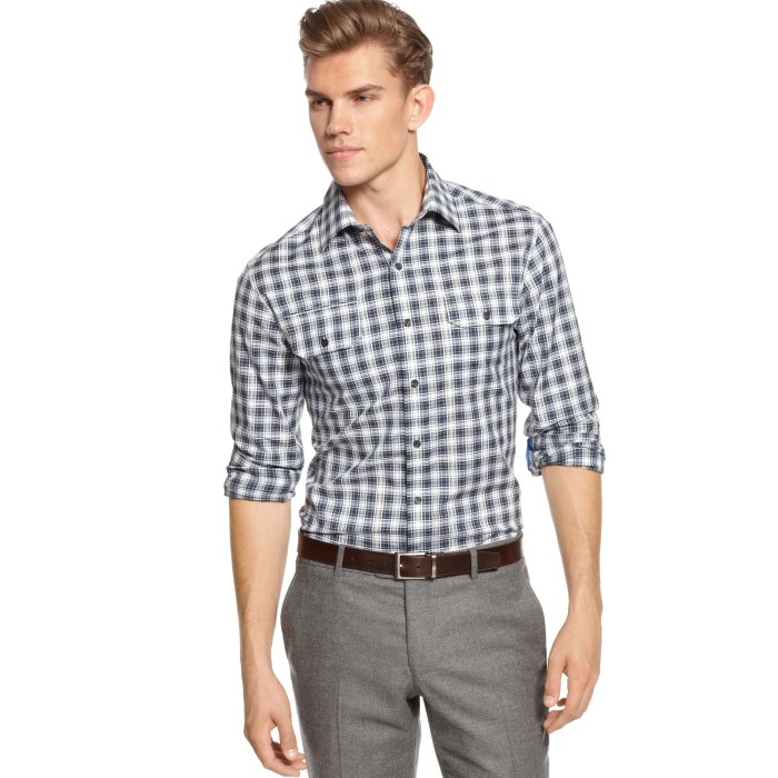 Men's plaid dress shirt