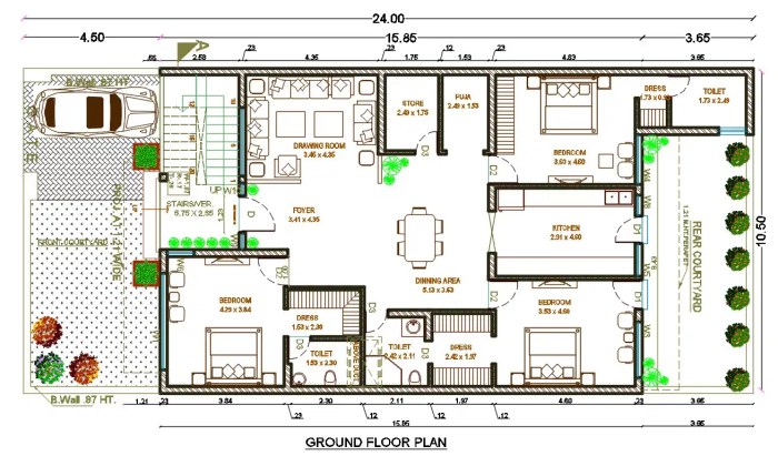 Desain rumah luas tanah 15x25