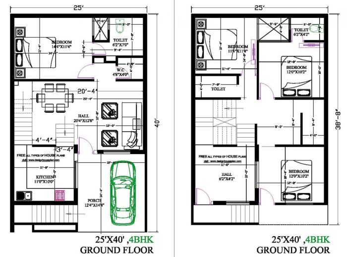 Desain rumah memanjang 4 x 25