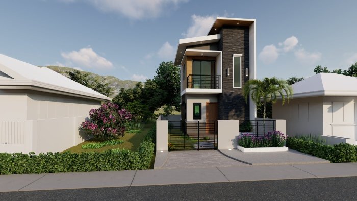 Desain rumah minimalis 2 lantai luas 90