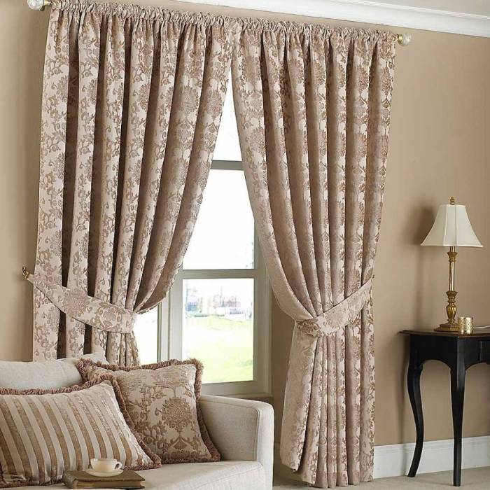 Curtains swag primitive drapes cream lined panels